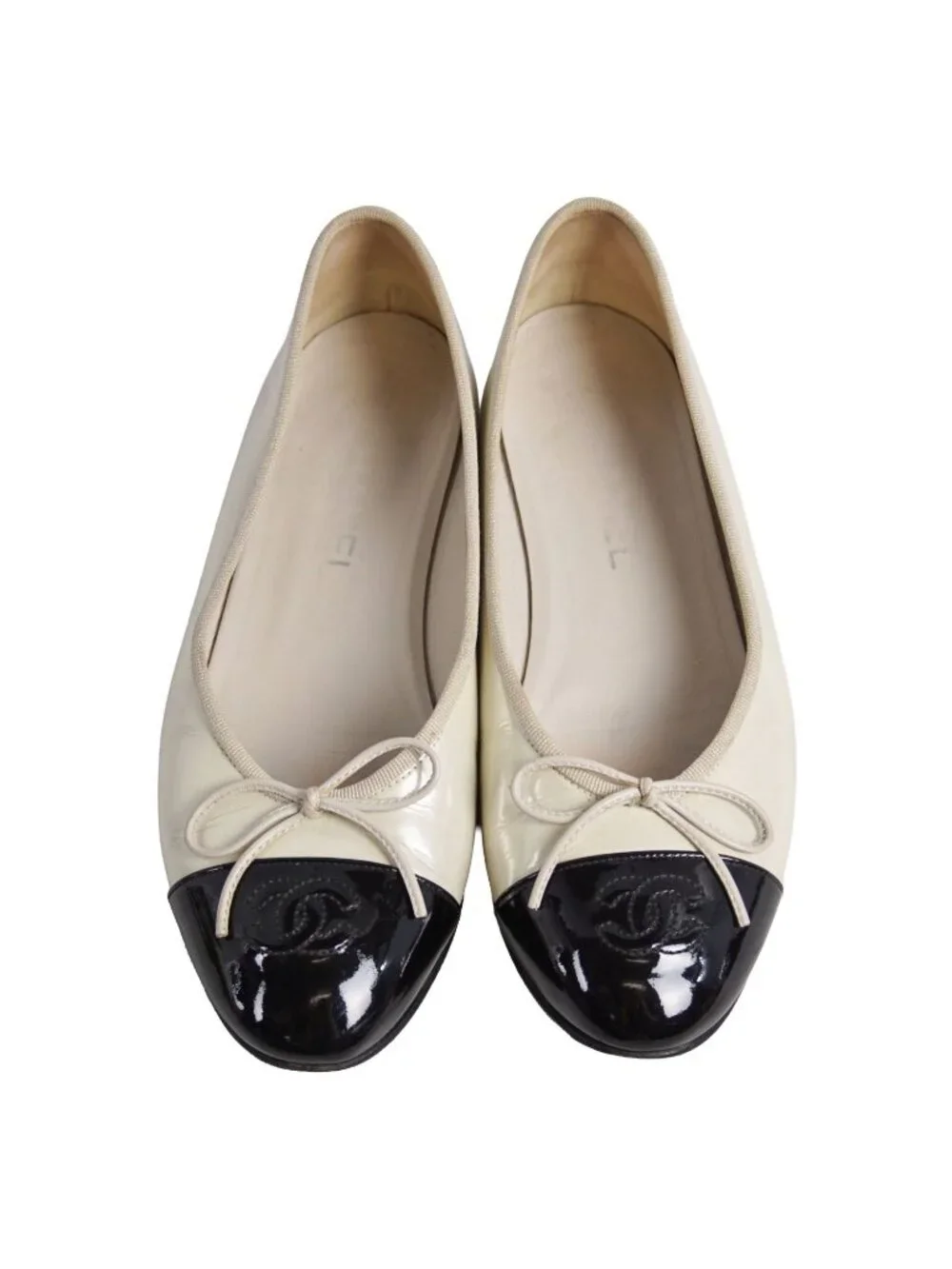 Chanel Pumps Ballerina Ribbon CC Logo Flat
